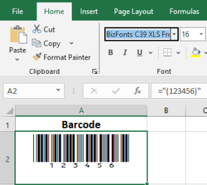 Free Barcode Font for Excel Code 39 Download